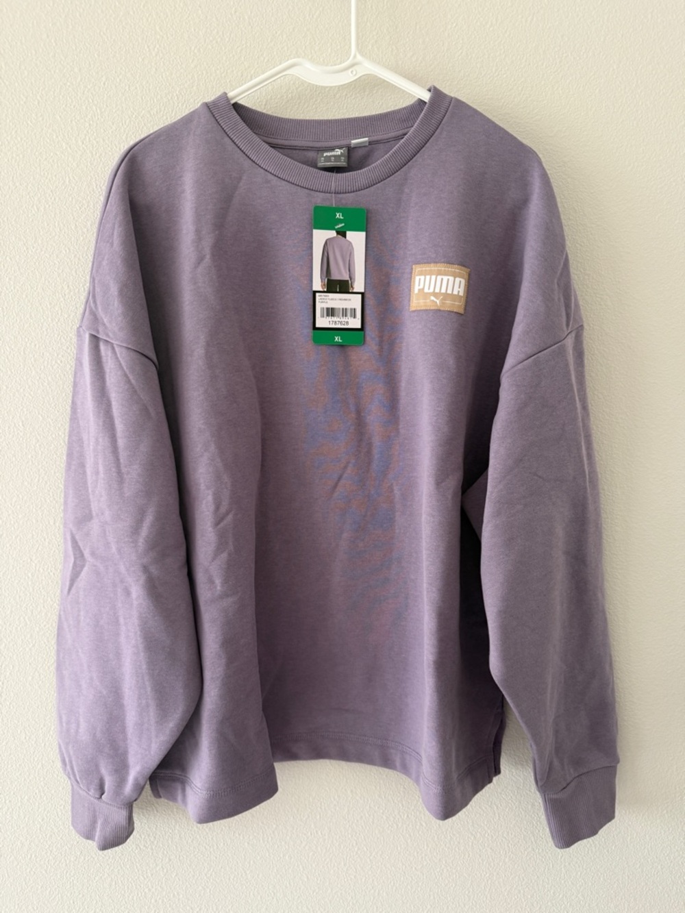 Puma Lilac Purple Crew Neck Pullover Sweatshirt Women’s XL midweight cotton poly - Picture 4 of 10